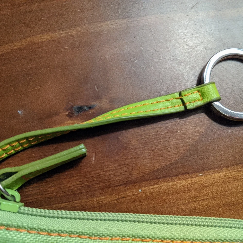 Tommy Hilfiger Vintage Y2K/Aughts Lime Green Embroidered Coin Purse Keychain